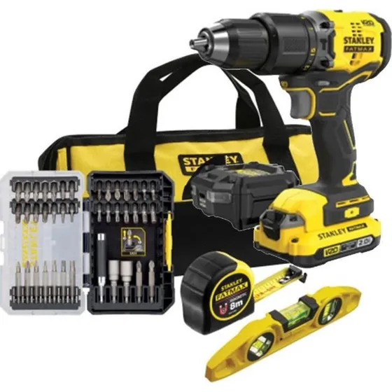 STANLEY FATMAX SFMCK101D1S 18 V Skruetrækker Kombisæt med 2,0 Ah Batteri