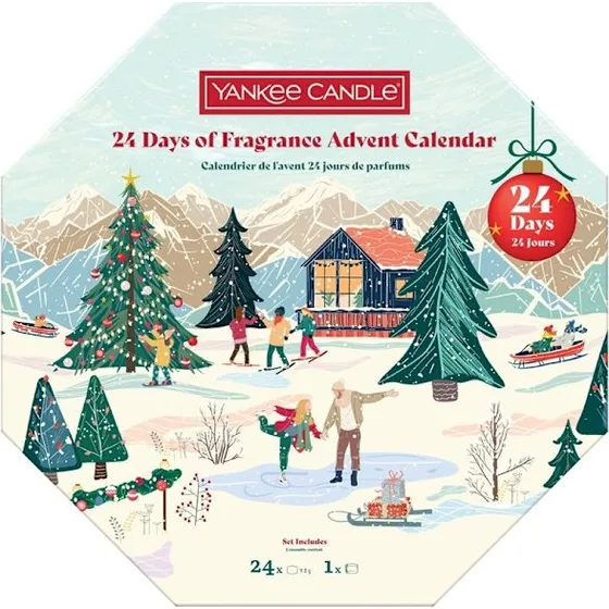 Yankee Candle Advent Wreath 2025 – 24 duftende fyrfadslys