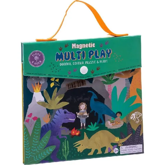 Dino Magnetisk Multi Play - 20 brikker, 4 tusser, magnetisk legetøj