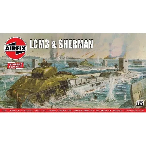 Airfix LCM3 & Sherman 1:76 Byggesæt
