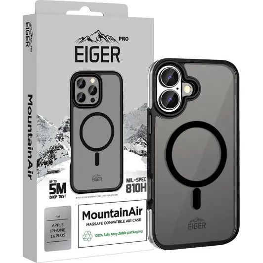 Eiger Pro MountainAir Cover til iPhone 16 Plus, Sort