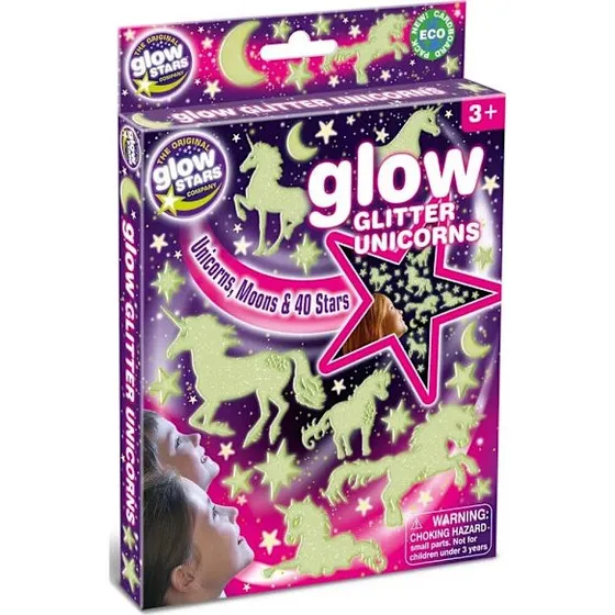 Brainstorm Glow Glitter Unicorns – 49 lysende dekorationer