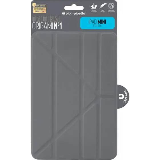 Pipetto Origami No1 Case til iPad mini 6, mørkegrå