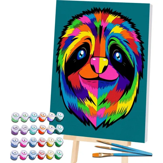 Splat Planet Mal Efter Tal - Dovendyr 40x30 cm