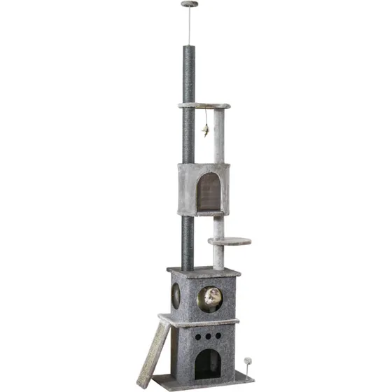 Kradsetræ lofthøjt justerbart 60×40×225-255 cm – lys grå