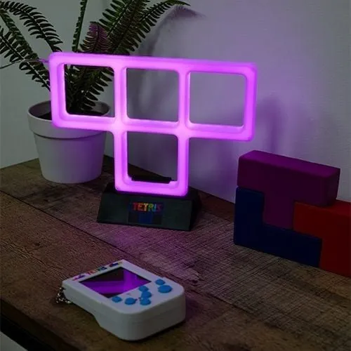 Fizz Creations Tetris Lilla Neon Lampe 21x14 cm