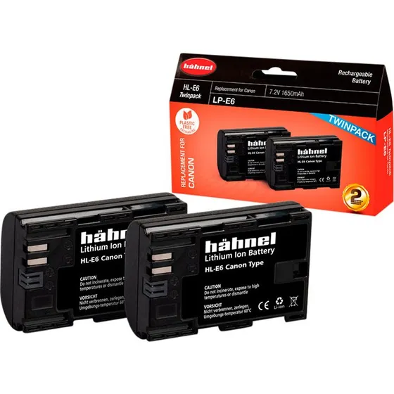 Hähnel Batteri HL-E6NH/LP-E6NH 1650mAh, 2 stk
