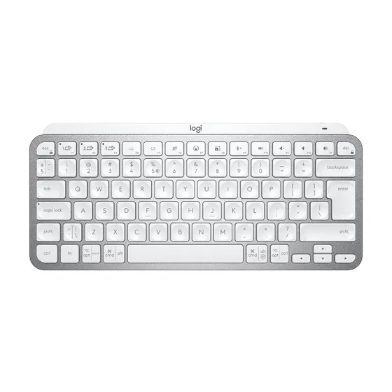 Logitech MX Keys Mini Trådløst Bagbelyst Tastatur, Pale Grey, USA-layout
