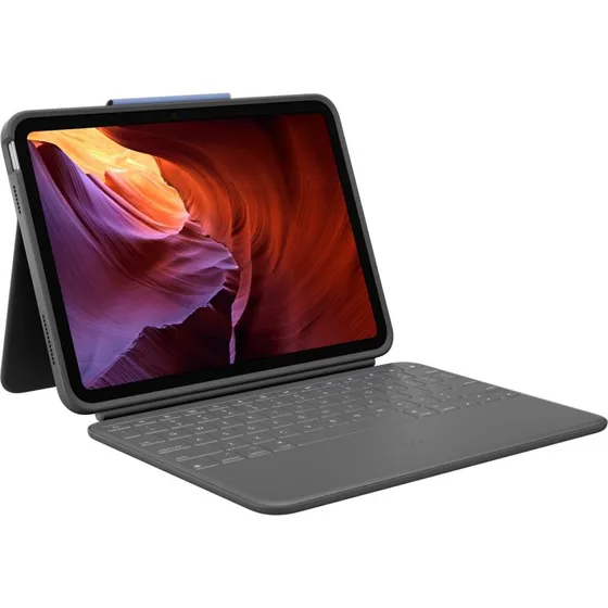 Logitech Rugged Folio Tastatur QWERTZ (tysk) - grafit - til iPad 10,9"