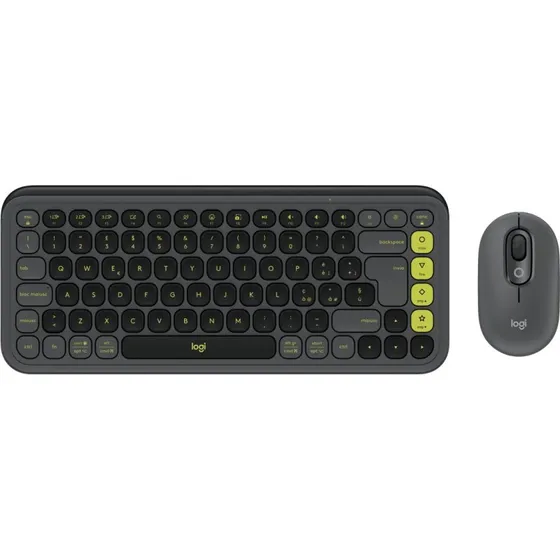Logitech POP Icon Combo Sæt, trådløs, Italiensk, grøn/grå
