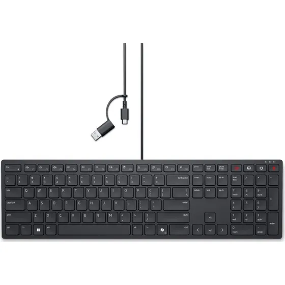 Dell KB525C Wired Collaboration Tastatur, US International, Sort
