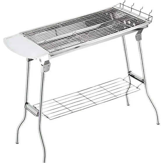 GrillMaster Bærbar Grill med Tilbehør – Rustfrit Stål, Foldbar