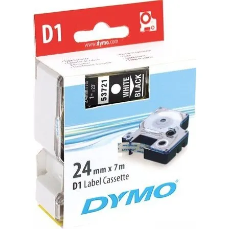 DYMO D1 24mm Hvid/Sort Etikettråd 7m