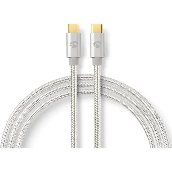 Nedis Fabritallic USB-C til USB-C 2m 60W 4K@60Hz guldplateret