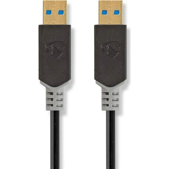 Nedis USB-A til USB-A 2 m, guldplateret, 5 Gbps