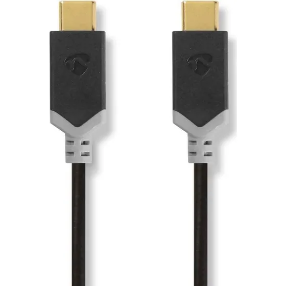 Nedis USB-C 3.2 Gen 2 100W 10 Gbps Guldplateret 1 m Antracit