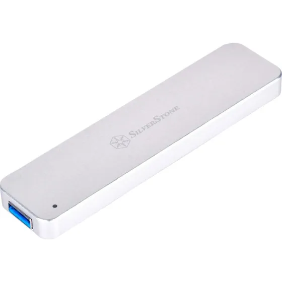 SilverStone MS09 M.2 SATA SSD-kabinet, USB 3.1 Gen 2, sølv