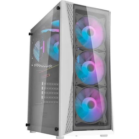 DarkFlash DK352 Plus PC-kabinet med 4 blæsere, sort/hvid