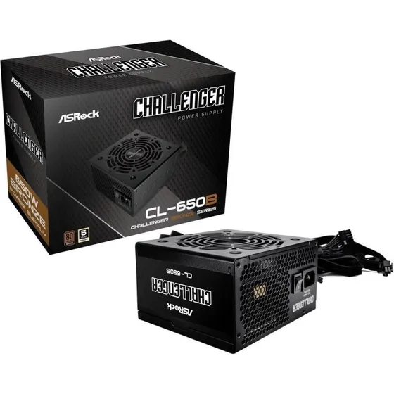 ASRock Challenger Bronze 650W Strømforsyning, Sort