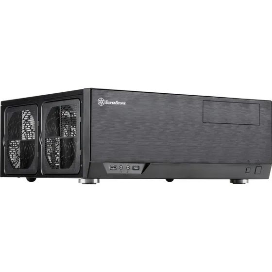 Silverstone GD09B-C HTPC-kabinet, sort, USB-C, ATX/Micro-ATX