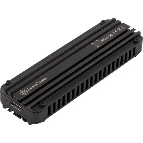 Silverstone MS12 M.2 SSD-kabinet, sort