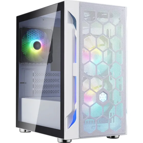 SilverStone FARA H1M PRO - Miditowerkabinet, hvid, med vindue