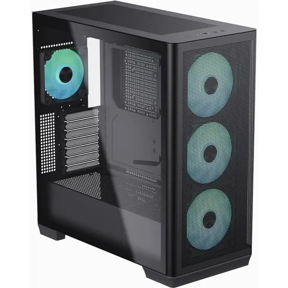 AeroCool APNX C1-BK-V1 ARGB Midi Tower, Sort med Hærdet Glas