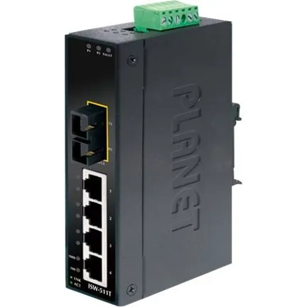 PLANET ISW-511T 5-porte Ethernet Switch, DIN-monterbar