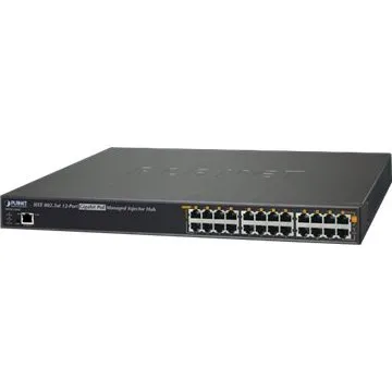 PLANET HPOE-1200G 12-Port PoE+ Strøminjektor, 360W