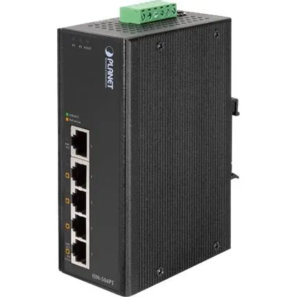 PLANET ISW-504PT 5-Port PoE-Switch med 4x PoE+