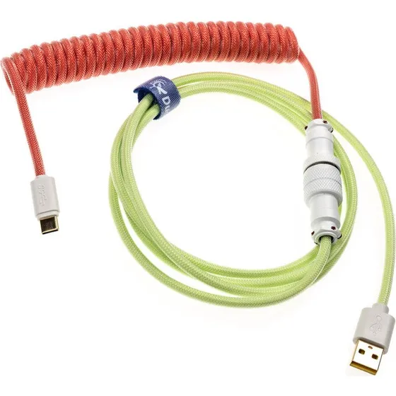 Ducky Premicord Strawberry Frog USB-C til USB-A Spiralkabel