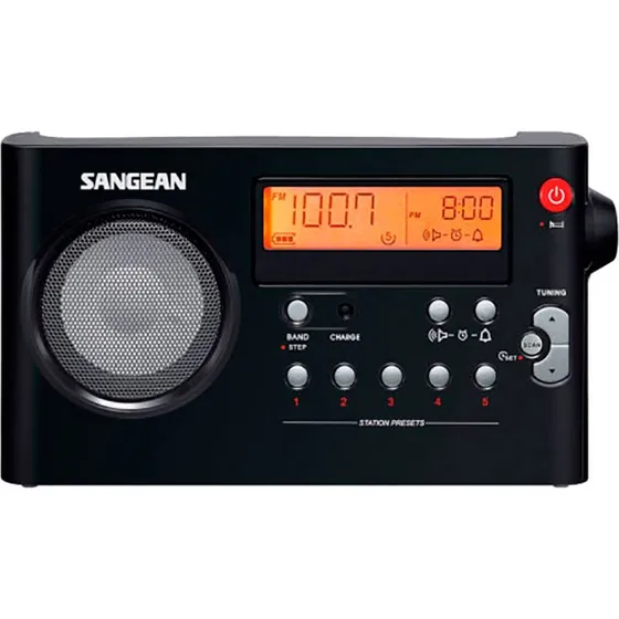 Sangean PR-D7 FM/AM Radio Sort med 3,5mm