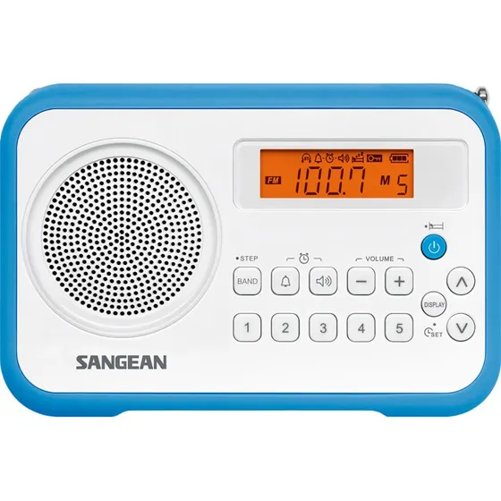 Sangean PR-D18 Blå Hvid AM/FM Radio 1 W