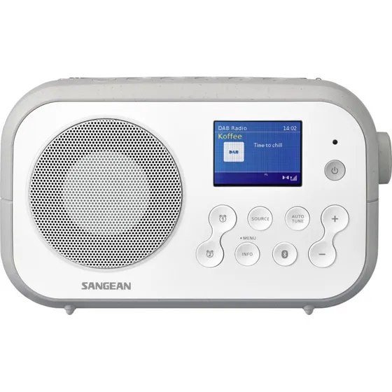 Sangean DPR-42BT DAB+ Radio, Hvid/Grå, Bluetooth, Op til 40 Stationer