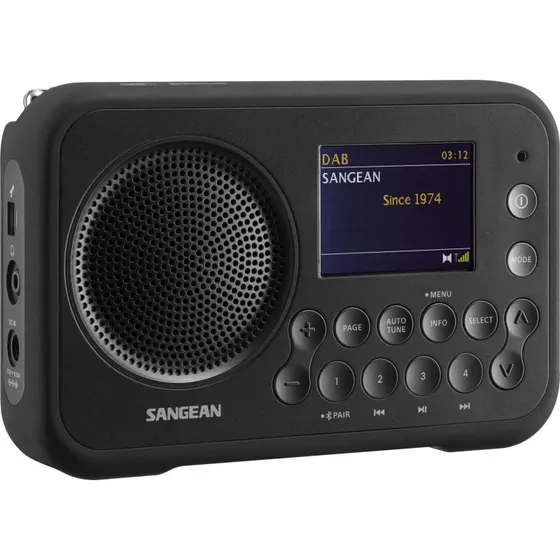 Sangean DPR-76BT DAB+/FM Radio med Bluetooth, Sort