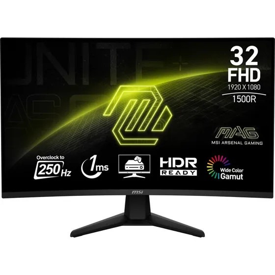 MSI MAG 32C6X 32" FHD 250Hz VA-buet gaming-skærm