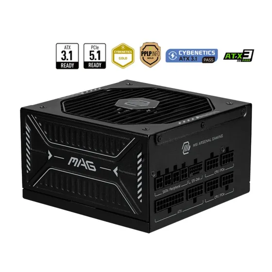 MSI MAG A850GLS 850W 80 PLUS Gold PCIE5 Strømforsyning