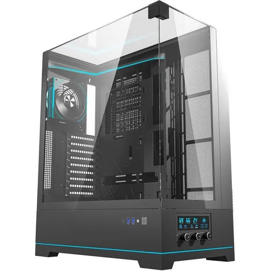 Darkflash DY450L Pro PC-kabinet, Sort, 8 Ventilatorer, USB-C