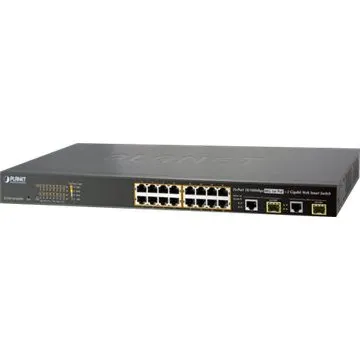 PLANET FGSW-1816HPS 16-port Switch med 2 x combo SFP