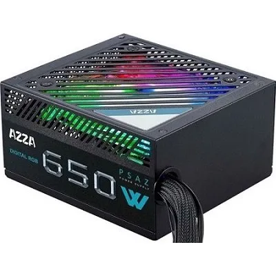 AZZA PSAZ-650W ARGB 650W 80 Plus Bronze, sort