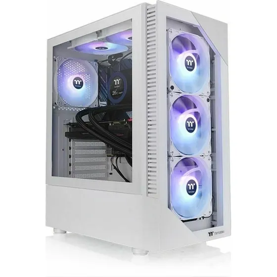 Thermaltake View 200 TG Snow ARGB ATX Miditower, Hvid