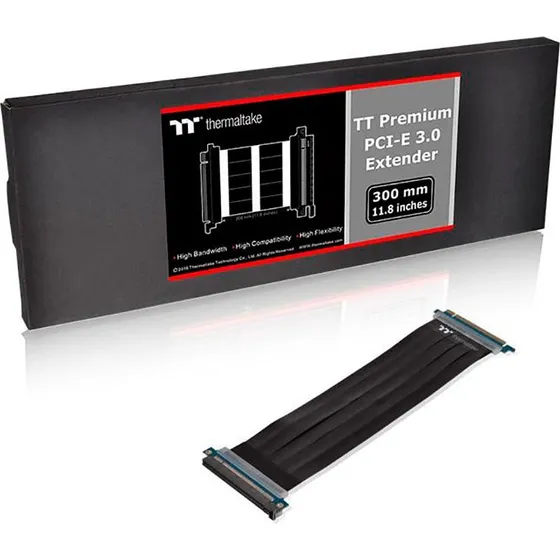 Thermaltake PCI-E 3.0 X16 300mm Forlængerkabel, Sort