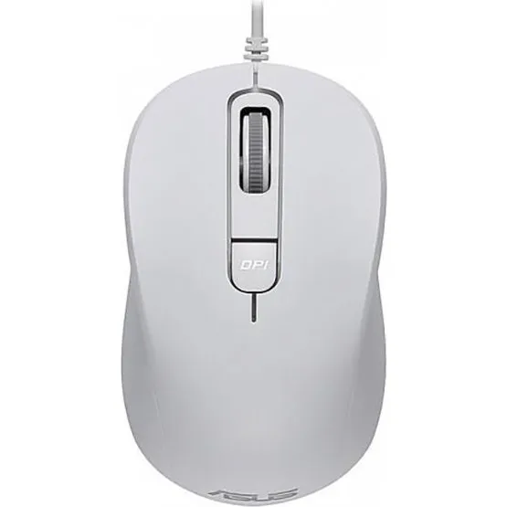 ASUS MU101C Hvid Optisk Mus, 3200 DPI, Stille Klik