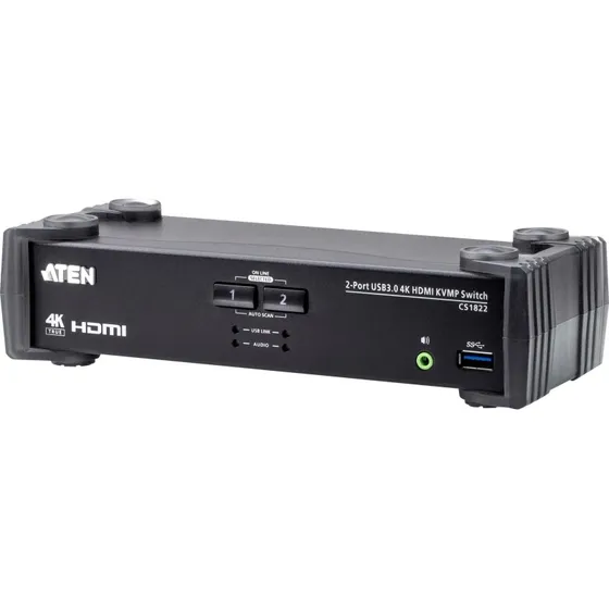 ATEN CS1822 KVMP KVM/Audio/USB-Switch, 2-port, Desktop
