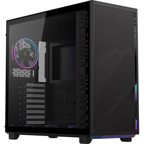 AORUS C400 GLASS Sort Mid Tower med ARGB