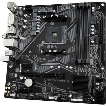 Gigabyte A520M DS3H AC micro ATX bundkort, AM4, WiFi 5, USB 3.2