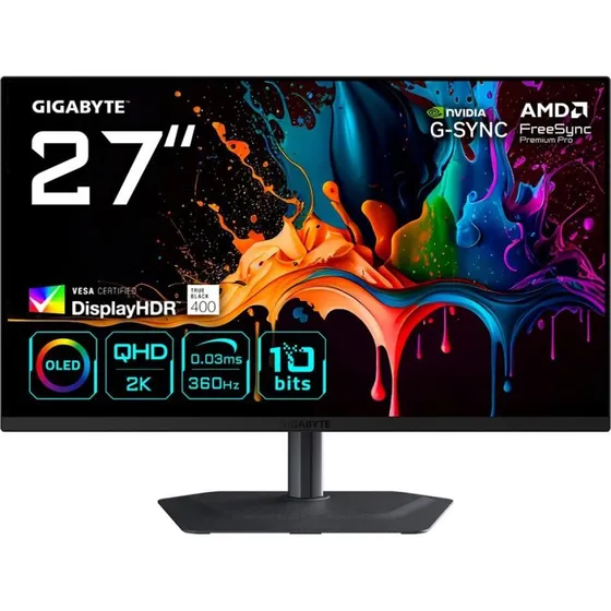 Gigabyte MO27Q3 27" OLED QHD 360 Hz Gaming-skærm