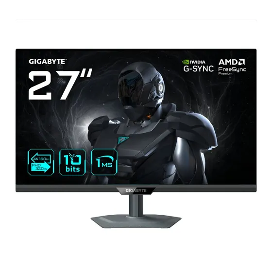 GIGABYTE G27UP 27" 4K Ultra HD IPS 160Hz Sort