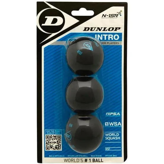 Dunlop Intro squashbolde 3-pak