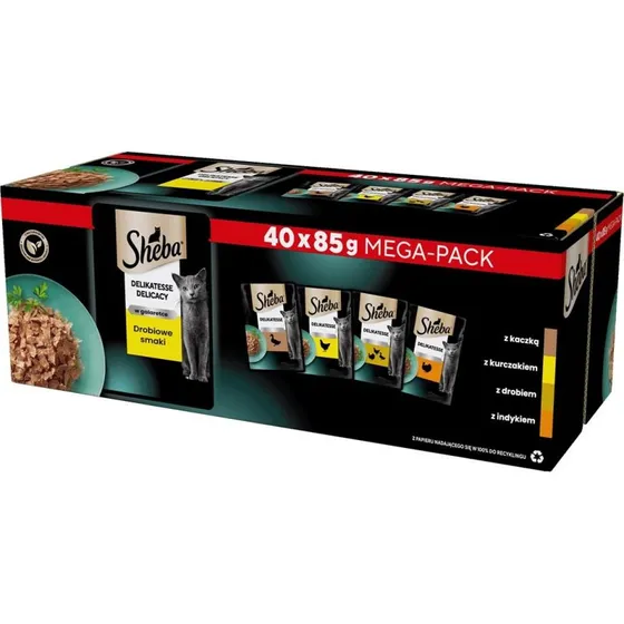 Sheba Delicacy Fjerkræ i Gelé, 40×85 g